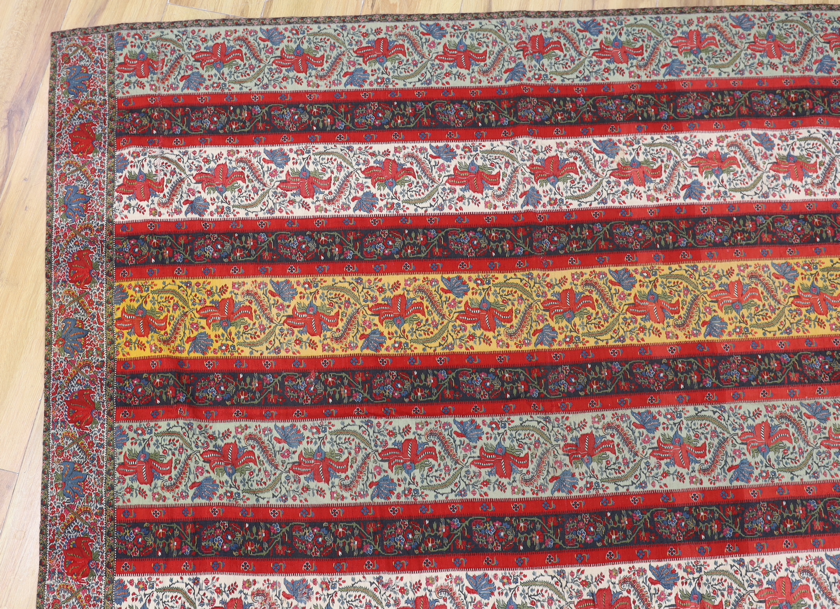 A fine Indian shawl, cut into a cloth, 19th century